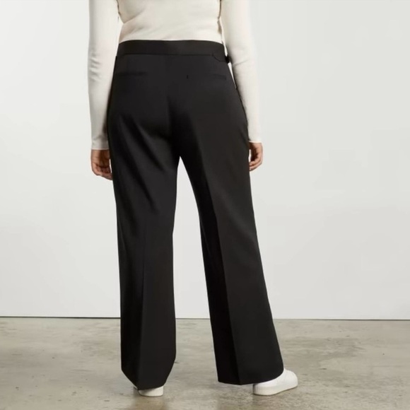 NEW  Everlane The ’80s Italian Wool Wide Leg Pants in Black Side Buckles Size 2 - Picture 2 of 11